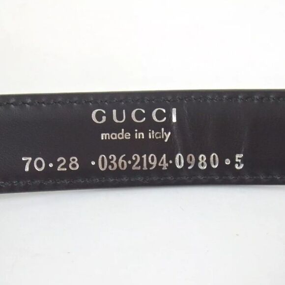 Authentic GUCCI 036.2194.0980.5 Interlocking Small GG 70/28 Leather Belt [Used] main image 5